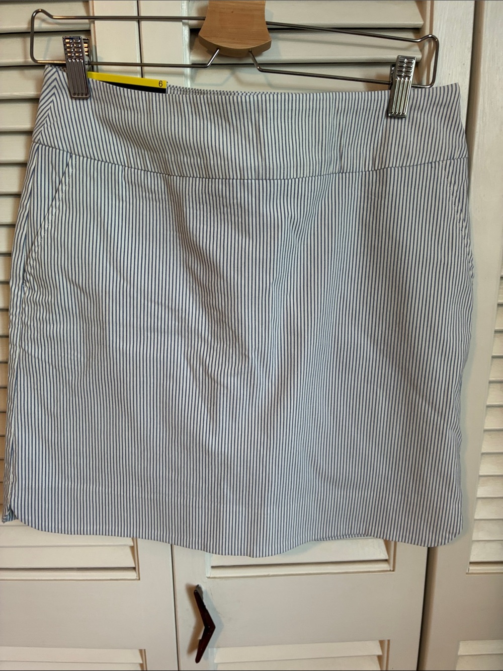 Striped Mini Skirt in Blue and White
